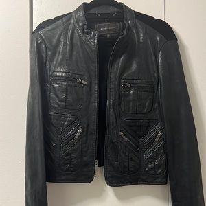 BCBG Mixed Media Leather Jacket